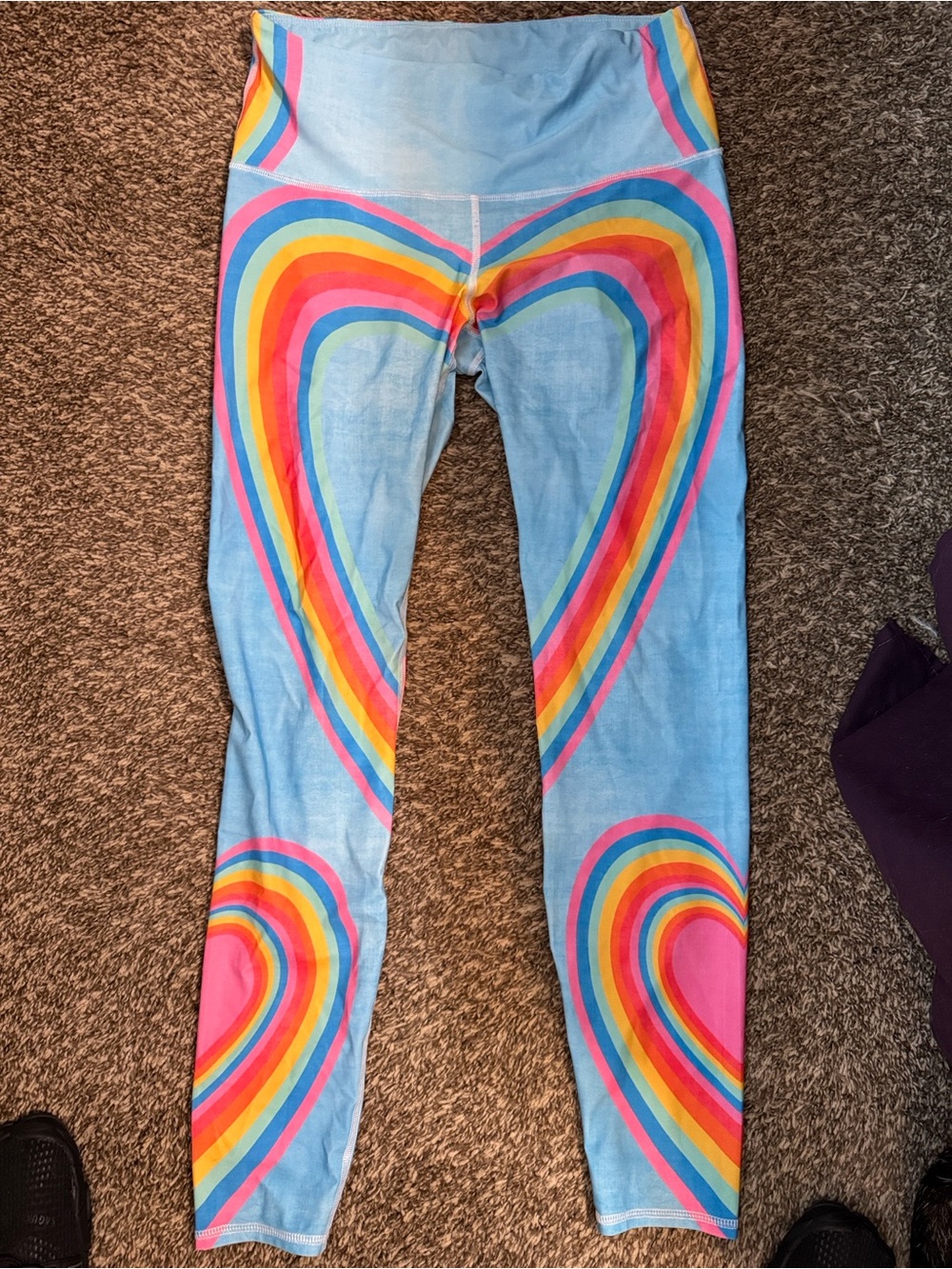 Blue Rainbow Heart Leggings